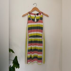 Patagonia West Ashley Fitz Hemlock Green Stripe Sleeveless Dress Size S